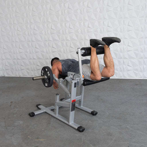 Excel Base Leg Extension / Leg Curl Combo - Muscle D Fitness - Plate Loaded - Silver, Black - Sweatfully