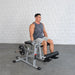 Excel Base Leg Extension / Leg Curl Combo - Muscle D Fitness - Plate Loaded - Silver, Black - Sweatfully