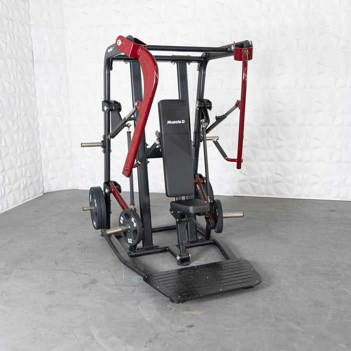 Pro Strength Wide Chest Press - Muscle D Fitness - Premium Adjustable Plate Loaded Bench Press - Sweatfully