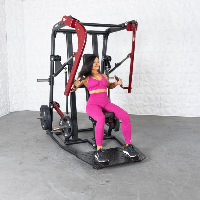Pro Strength Wide Chest Press - Muscle D Fitness - Premium Adjustable Plate Loaded Bench Press - Sweatfully