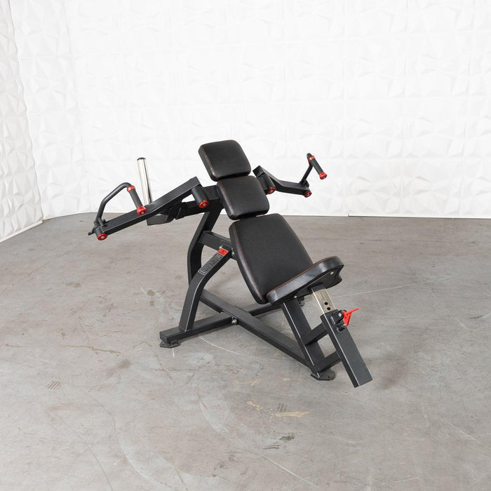 Excel Leverage Incline Pec Fly - Muscle D Fitness - Plate Loaded Chest - Piston Assisted Seat Adjustment - Sweatfully