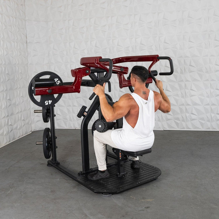 Pro Strength Rotary Lat Pull-Down - Muscle D Fitness - Premium - Adjustable - Plate Loaded - Lat Training - Sweatfully