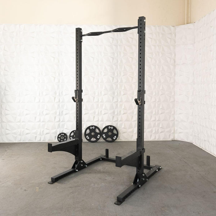 TGrip Commercial Squat Stand - 3x3 Steel - Functional Multi-Grip Pull-Up - Bar & Plate Storage - J-Hooks - Sweatfully