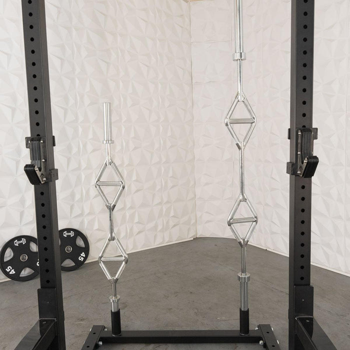TGrip Commercial Squat Stand - 3x3 Steel - Functional Multi-Grip Pull-Up - Bar & Plate Storage - J-Hooks - Sweatfully