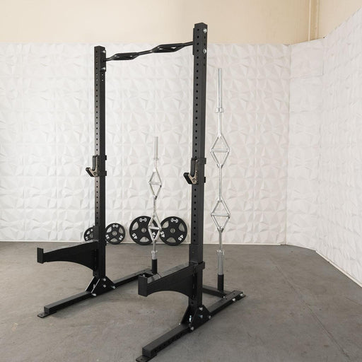 TGrip Commercial Squat Stand - 3x3 Steel - Functional Multi-Grip Pull-Up - Bar & Plate Storage - J-Hooks - Sweatfully