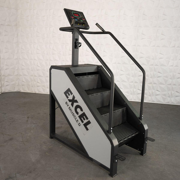 Light Commercial Stair Climber - Muscle D Fitness - Stepmill - LED Display - Heart Rate Monitor - Heavy Duty Chain Drive - Sweatfully