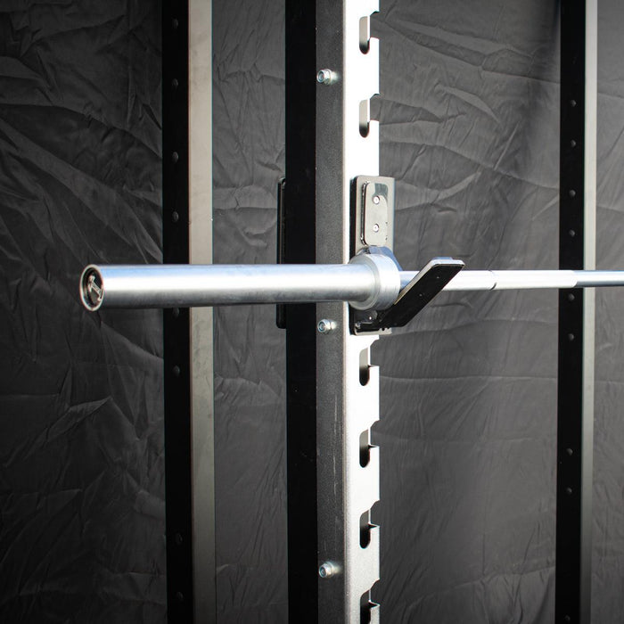 7' Hard Chrome Triple Bearing Olympic Bar - Muscle D Fitness - Precision Performance Grade Knurling - Sweatfully