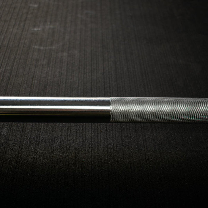 7' Hard Chrome Triple Bearing Olympic Bar - Muscle D Fitness - Precision Performance Grade Knurling - Sweatfully