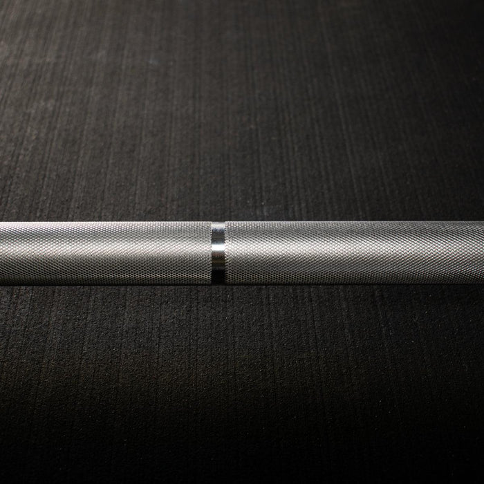 7' Hard Chrome Triple Bearing Olympic Bar - Muscle D Fitness - Precision Performance Grade Knurling - Sweatfully
