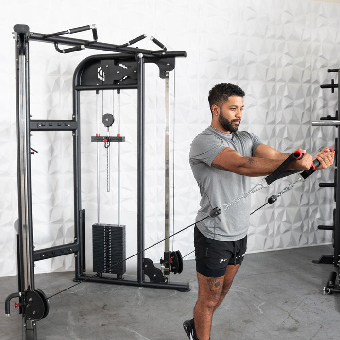 Megatron Dual Adjustable Pulley (88" & 95" height) - Muscle D Fitness - Functional Pull-Up Bar - Adjustable Height - Sweatfully