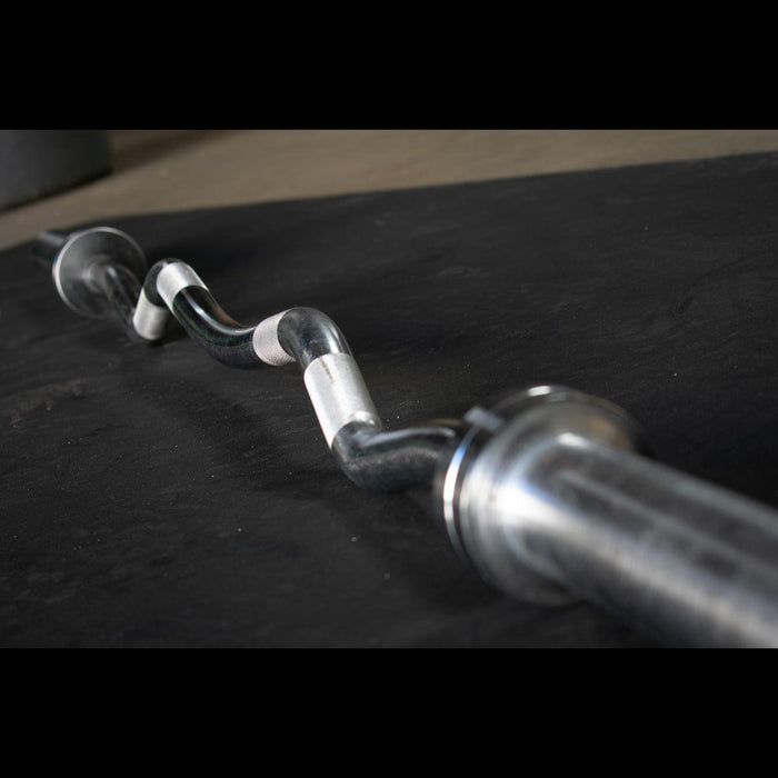 5' Hard Chrome Curl Bar - Muscle D Fitness - Ergonomic Angle for Arm Training - Sweatfully