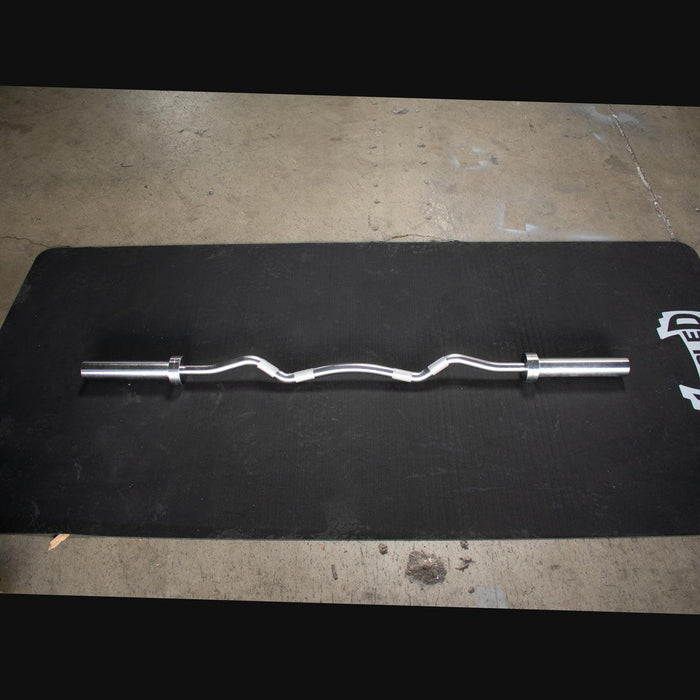 5' Hard Chrome Curl Bar - Muscle D Fitness - Ergonomic Angle for Arm Training - Sweatfully