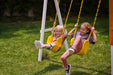Forest Small Outdoor Toddler Swing Set | Compact Wooden Swing Frame for Babies & Kids - Sweatfully