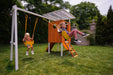 Forest Small Outdoor Toddler Swing Set | Compact Wooden Swing Frame for Babies & Kids - Sweatfully