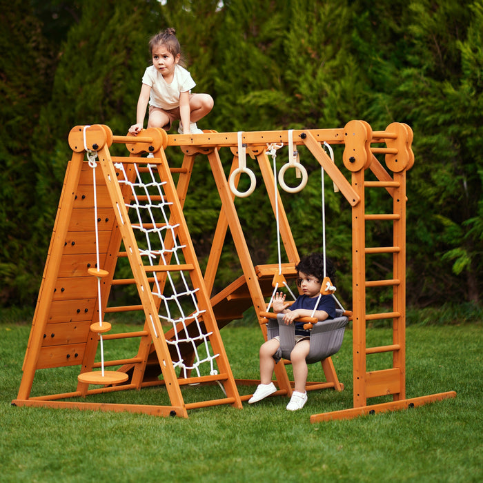 Chestnut - 8-in-1 Jungle Gym for Toddlers - Sweatfully