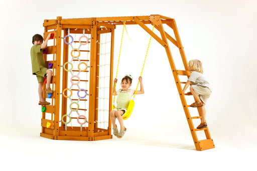 Hawthorn Outdoor Climber Playset | Monkey Bars, Swing & Octagon Climber for Kids - Sweatfully