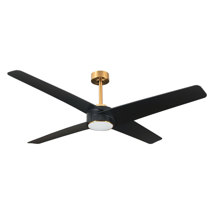 60" Parvez Modern DC Motor Downrod Mount Reversible Ceiling Fan with Lighting and Remote Control - Sweatfully