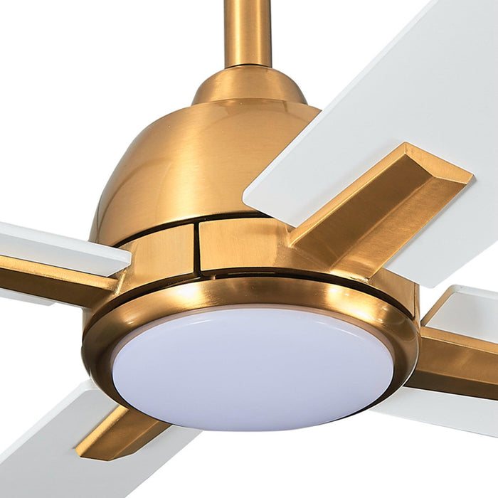 48" Linden DC Motor Downrod Mount Reversible Ceiling Fan with Lighting and Remote Control - Sweatfully