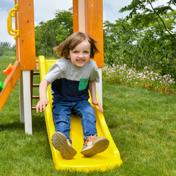 Forest Small Outdoor Toddler Swing Set | Compact Wooden Swing Frame for Babies & Kids - Sweatfully