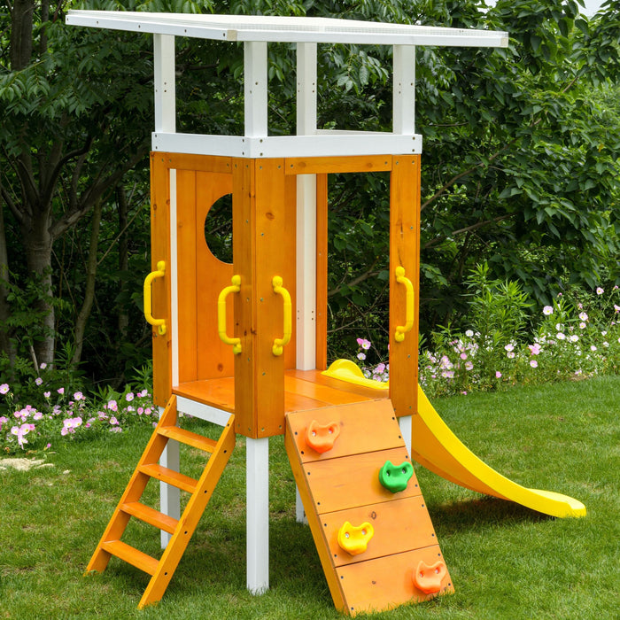 Forest Small Outdoor Toddler Swing Set | Compact Wooden Swing Frame for Babies & Kids - Sweatfully