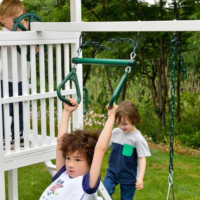 Craftsman Modern Outdoor Swing Set | Wooden Backyard Swing Frame for Kids - Sweatfully