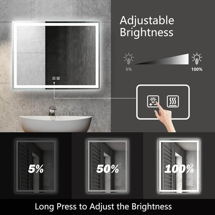 Deluxe Center Glow LED Bathroom Mirror - Sweatfully