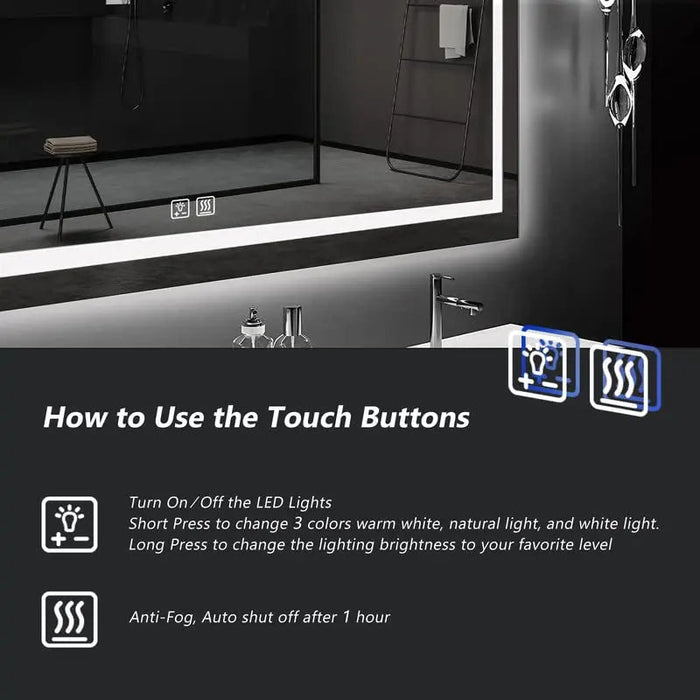 Deluxe Center Glow LED Bathroom Mirror - Sweatfully
