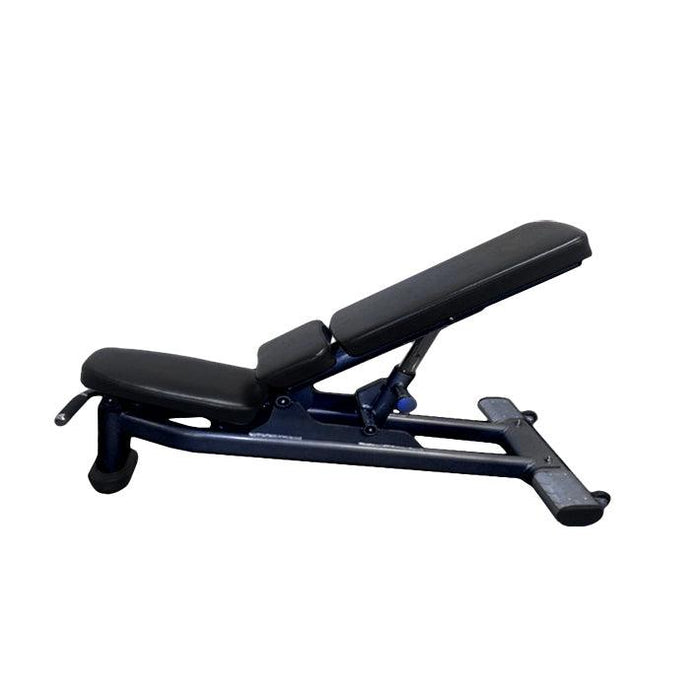 Deluxe Adjustable Bench - Muscle D Fitness - Adjustable Moveable Padded Bench Black Silver - Sweatfully