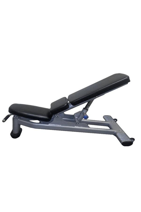 Deluxe Adjustable Bench - Muscle D Fitness - Adjustable Moveable Padded Bench Black Silver - Sweatfully