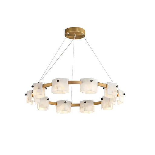 Diamond Shaped Alabaster Ring Chandelier - Sweatfully