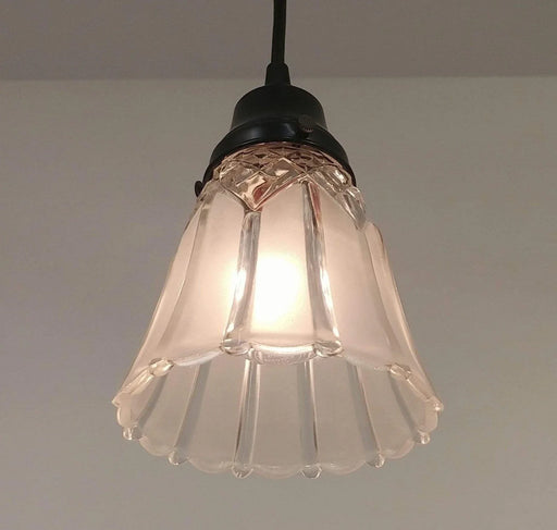 Antique Diamond 1960's Frost PENDANT Light - Sweatfully