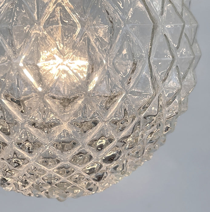 Rare Diamond Antique 1930's Glass Pendant Lighting - Sweatfully
