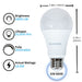 Ujamaa 100w Watt Equivalent LED Dimmable Light Bulbs (Daylight White) - 6-Pack - Sweatfully