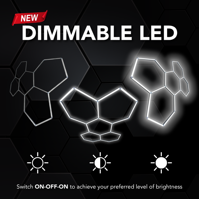 HexGlow Lighting Dimmable 15 Hex Kit With Border (16' x 8') - Sweatfully