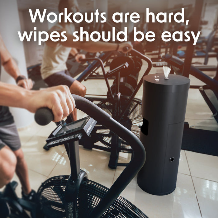 Wipex Premium Matte Floor Dispenser for Bulk Gym Wipes | Stainless Steel | Free Standing Model - Sweatfully