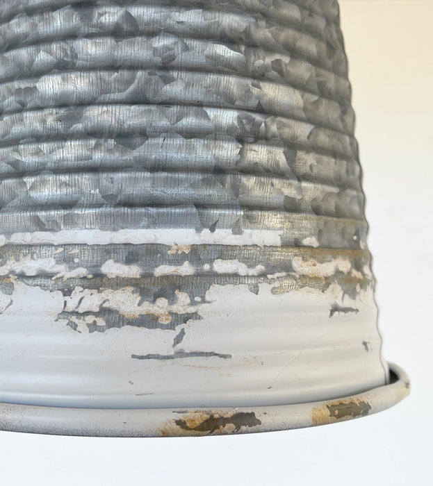 Distressed Large Corrugated Galvanized Barn Ceiling Light - Sweatfully