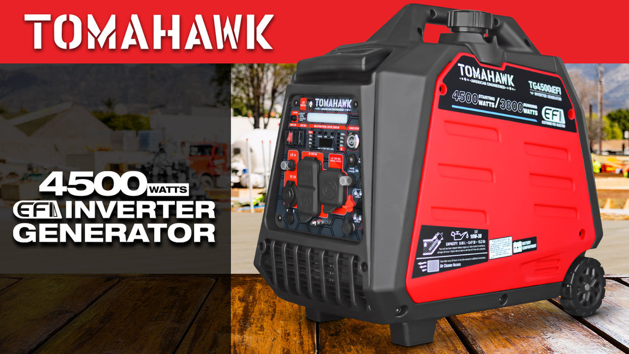 4500 Watt Inverter Generator Electronic Fuel Injection EFI Super Quiet Portable Gas Power Professional Use - Sweatfully
