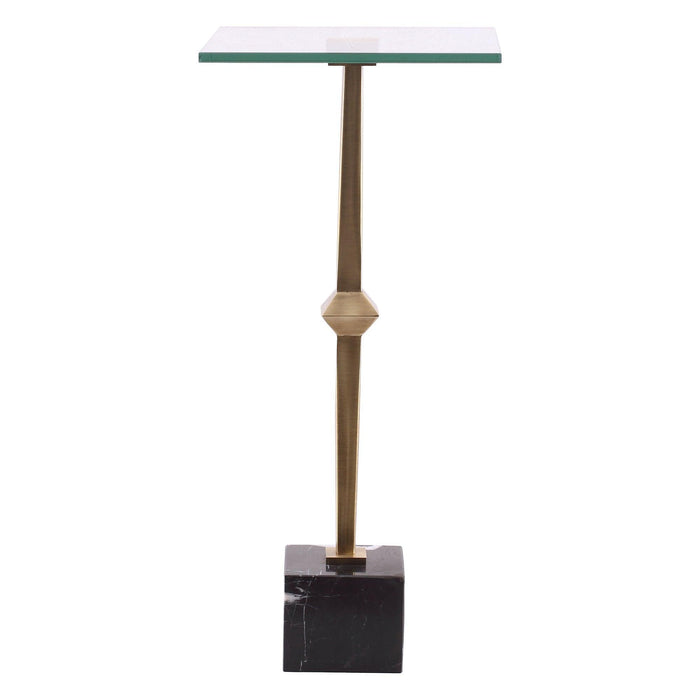 11" Square Side Table with Marble Base - Sweatfully