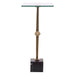 11" Square Side Table with Marble Base - Sweatfully