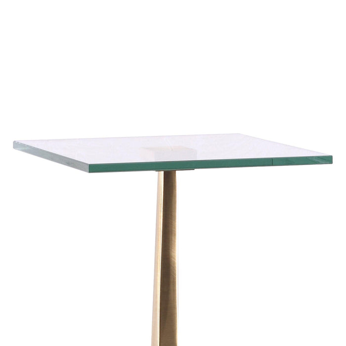 11" Square Side Table with Marble Base - Sweatfully