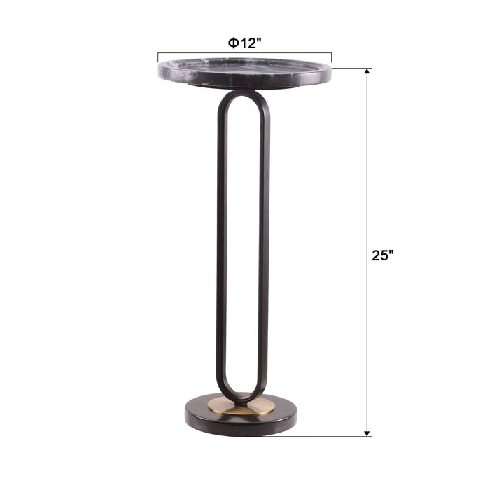 12" Black Round Side Table - Sweatfully