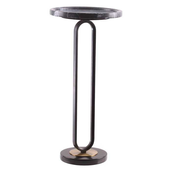 12" Black Round Side Table - Sweatfully