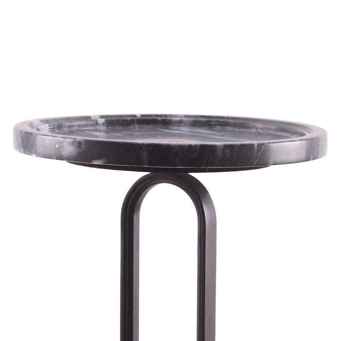 12" Black Round Side Table - Sweatfully