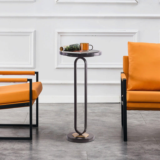 12" Black Round Side Table - Sweatfully
