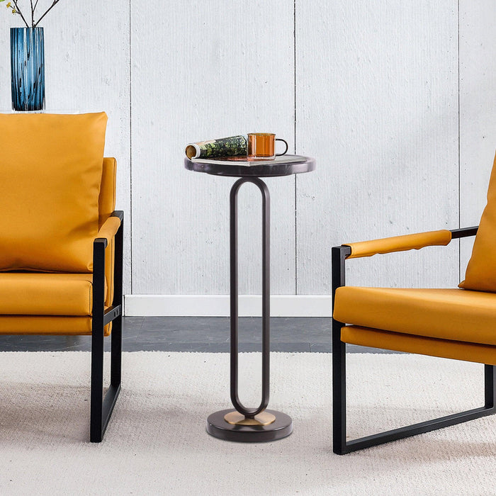 12" Black Round Side Table - Sweatfully