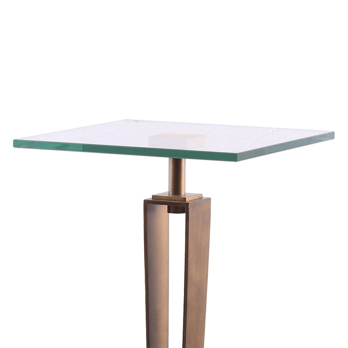 11" Modern Martini Table with White Marble - Sweatfully