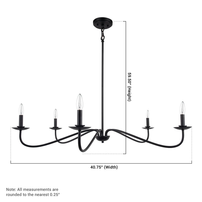 Ellie 5-Light Elegant Industrial Dimmable Chandelier - Sweatfully