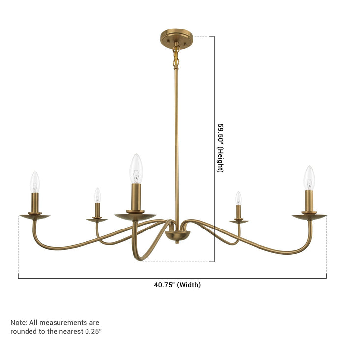 Ellie 5-Light Elegant Industrial Dimmable Chandelier - Sweatfully
