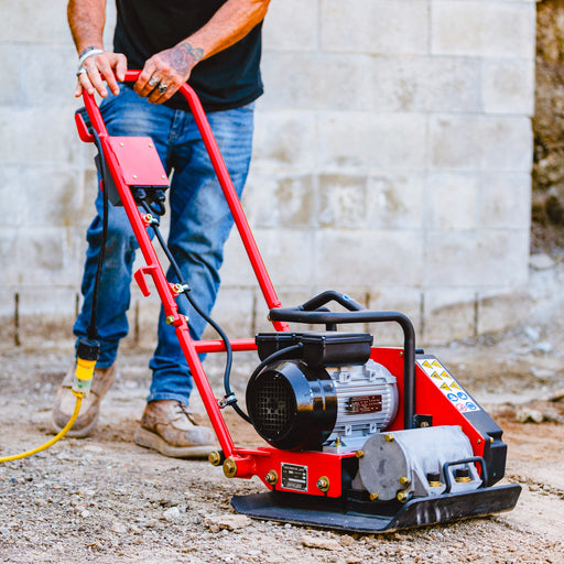 2 HP Electric Vibratory Plate Compactor Tamper for Gravel Soil Compaction - Sweatfully