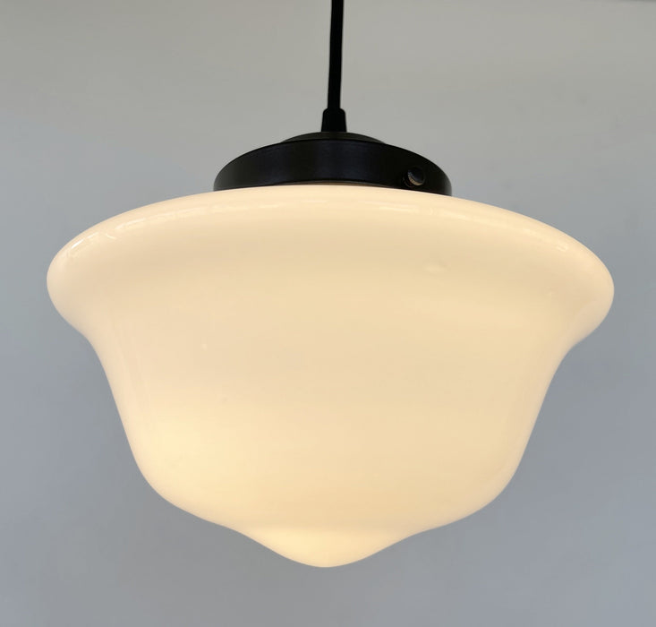 STYLISH MODERN SCHOOLHOUSE 1930s Globe Pendant Light - Sweatfully
